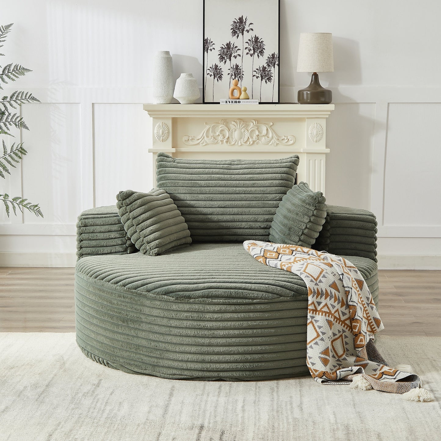 GDFStudio - Divano reclinabile singolo in velluto a coste Emberwood