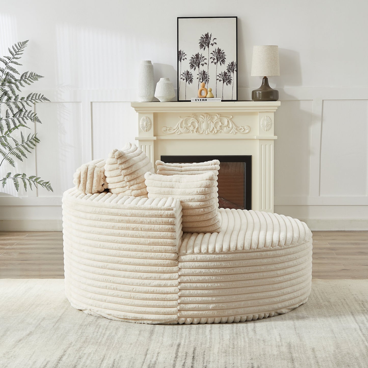 GDFStudio - Divano reclinabile singolo in velluto a coste Emberwood