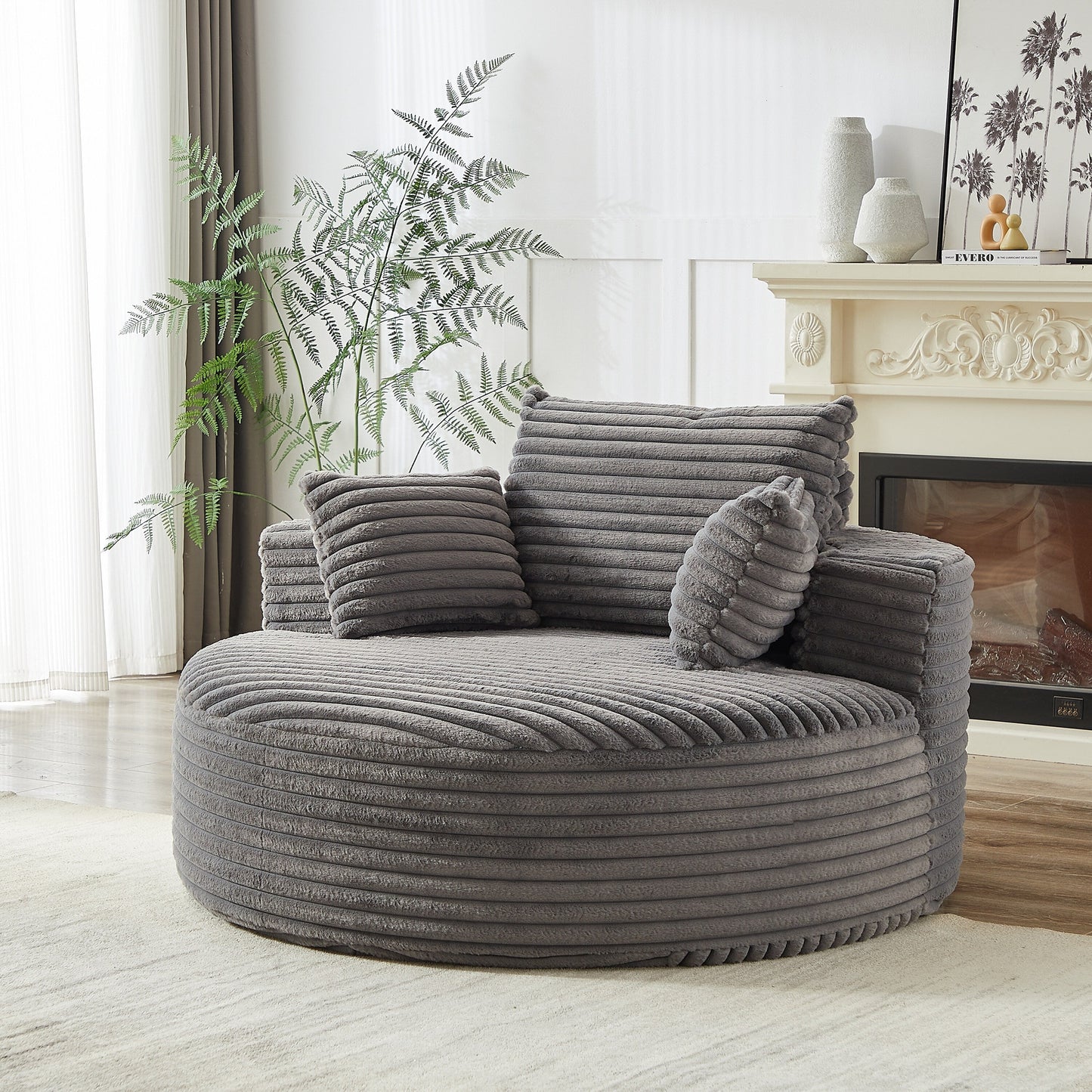 GDFStudio - Divano reclinabile singolo in velluto a coste Emberwood