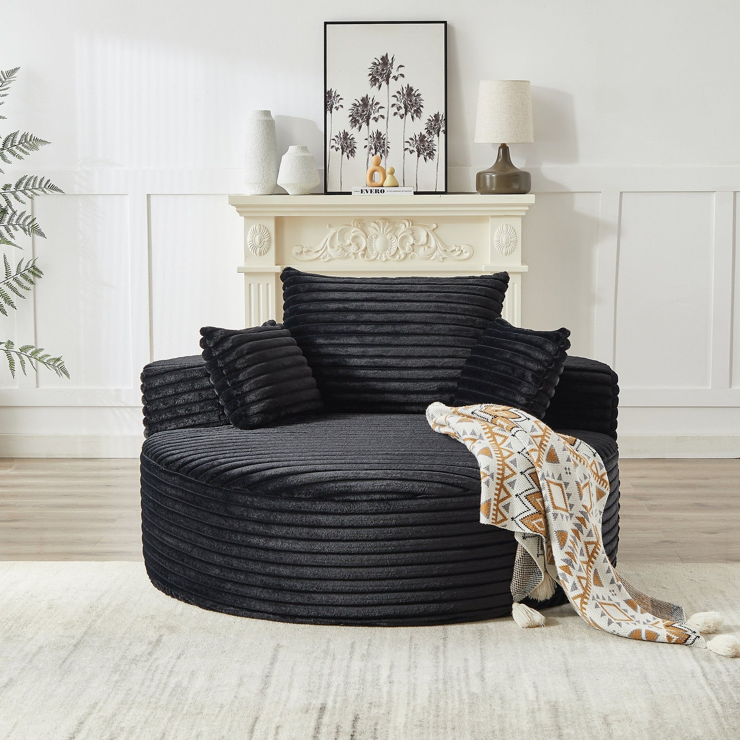 GDFStudio - Divano reclinabile singolo in velluto a coste Emberwood