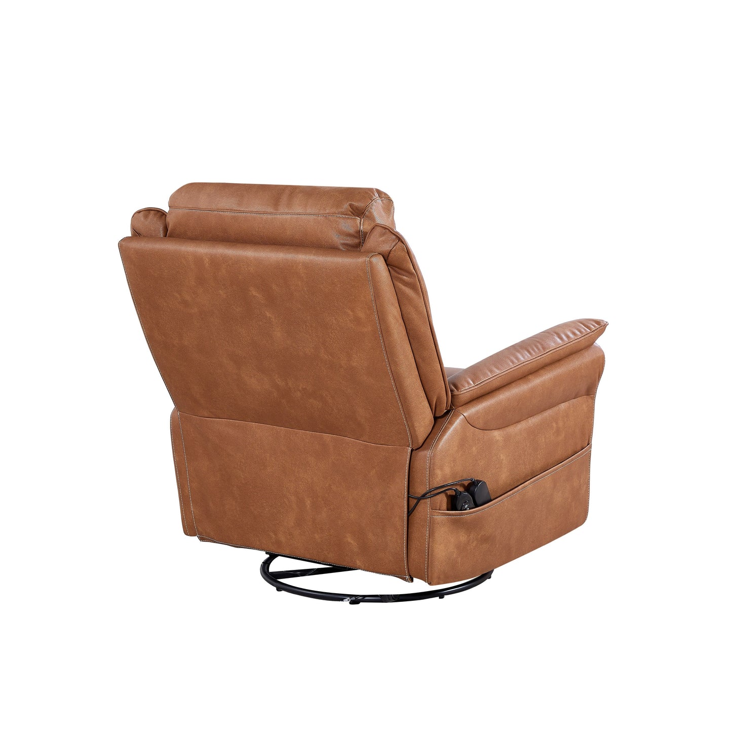 Christopher Knight Home - Poltrona reclinabile girevole Harrison Soft Power con riscaldamento e massaggio, braccioli con cuscino superiore, per spazi abitativi