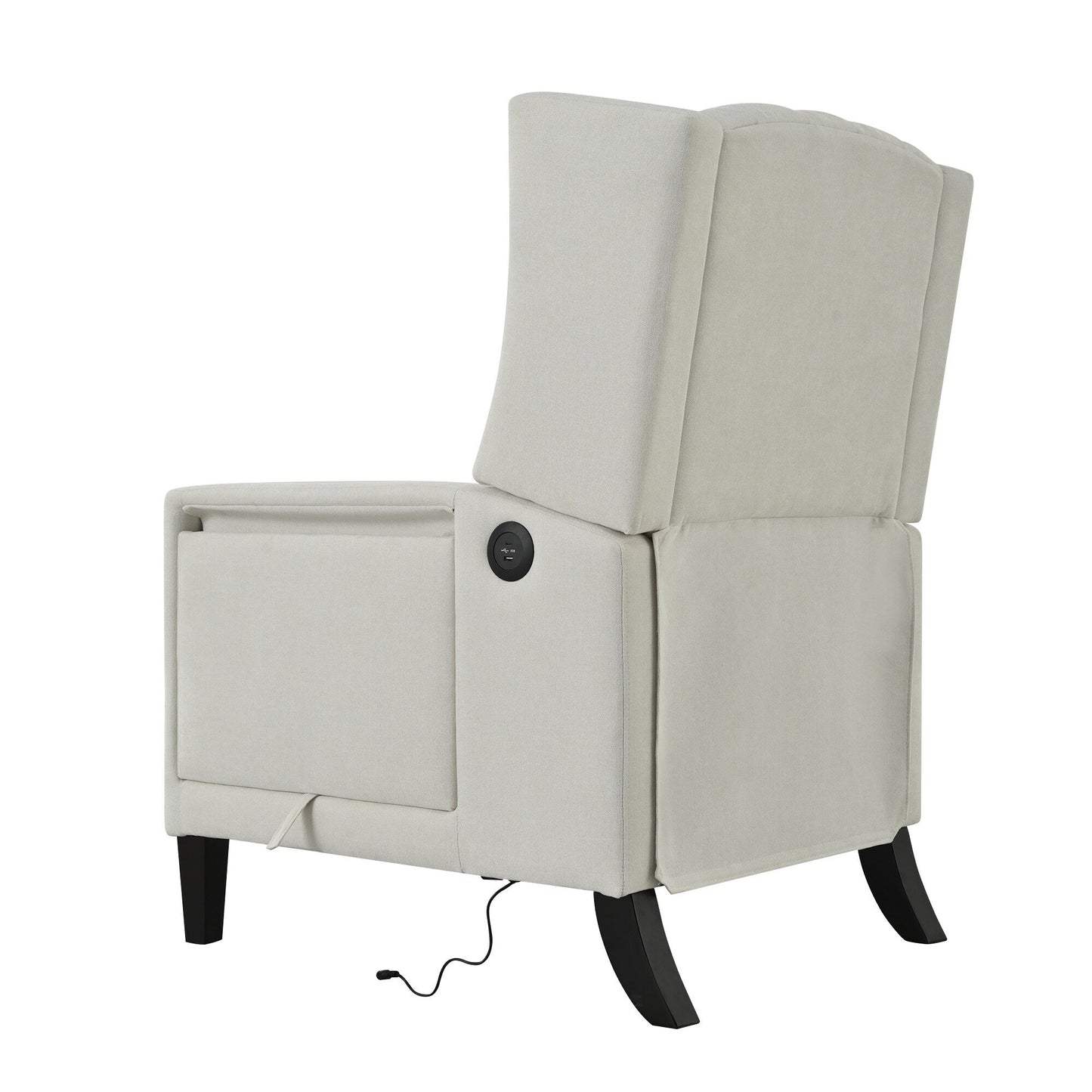 Christopher Knight Home - Poltrona reclinabile Isabella Manual WingBack con tavolo pieghevole e porte USB