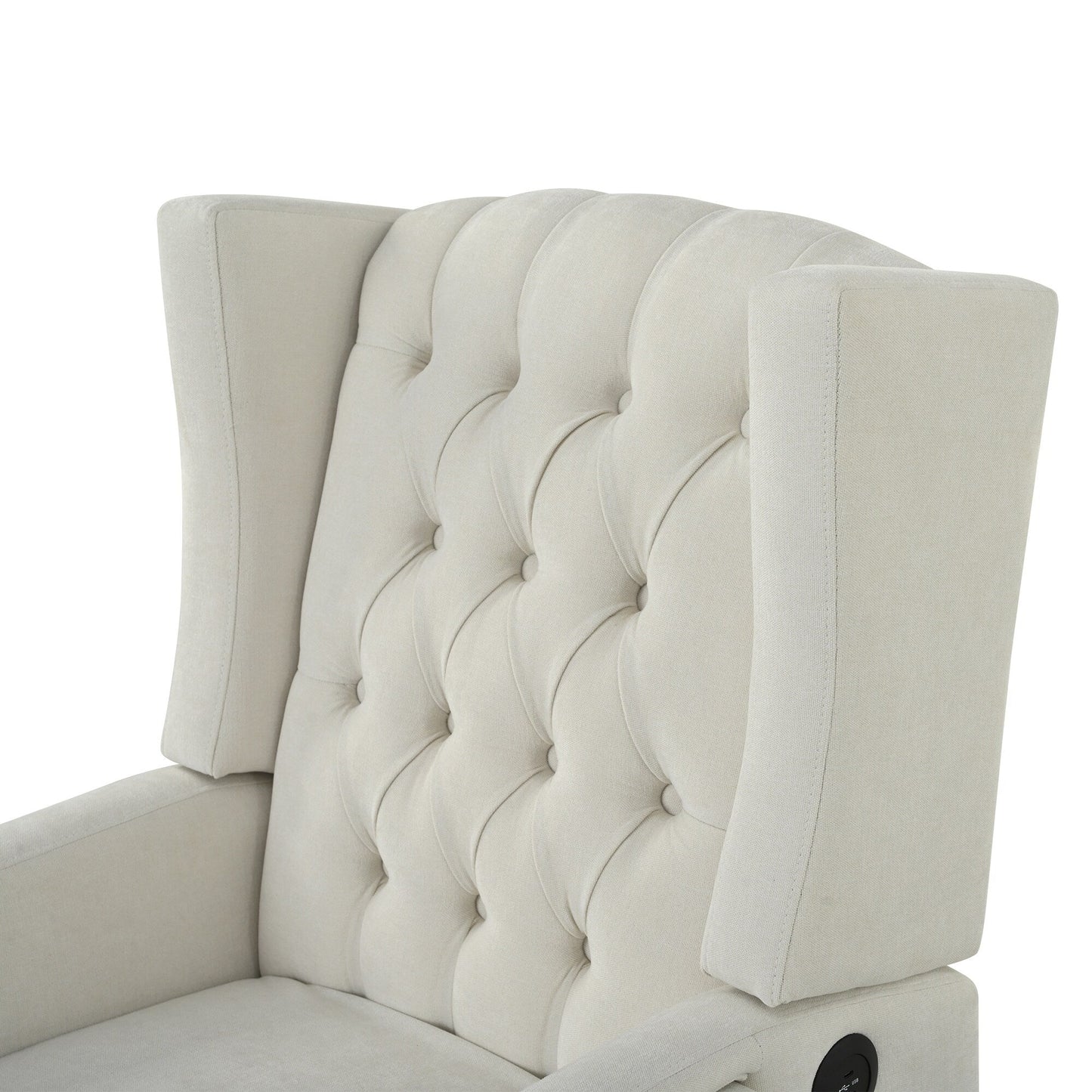Christopher Knight Home - Poltrona reclinabile Isabella Manual WingBack con tavolo pieghevole e porte USB