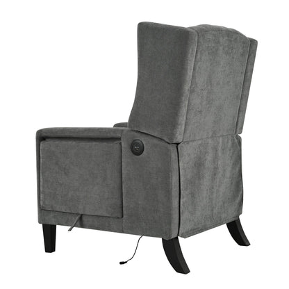Christopher Knight Home - Poltrona reclinabile Isabella Manual WingBack con tavolo pieghevole e porte USB