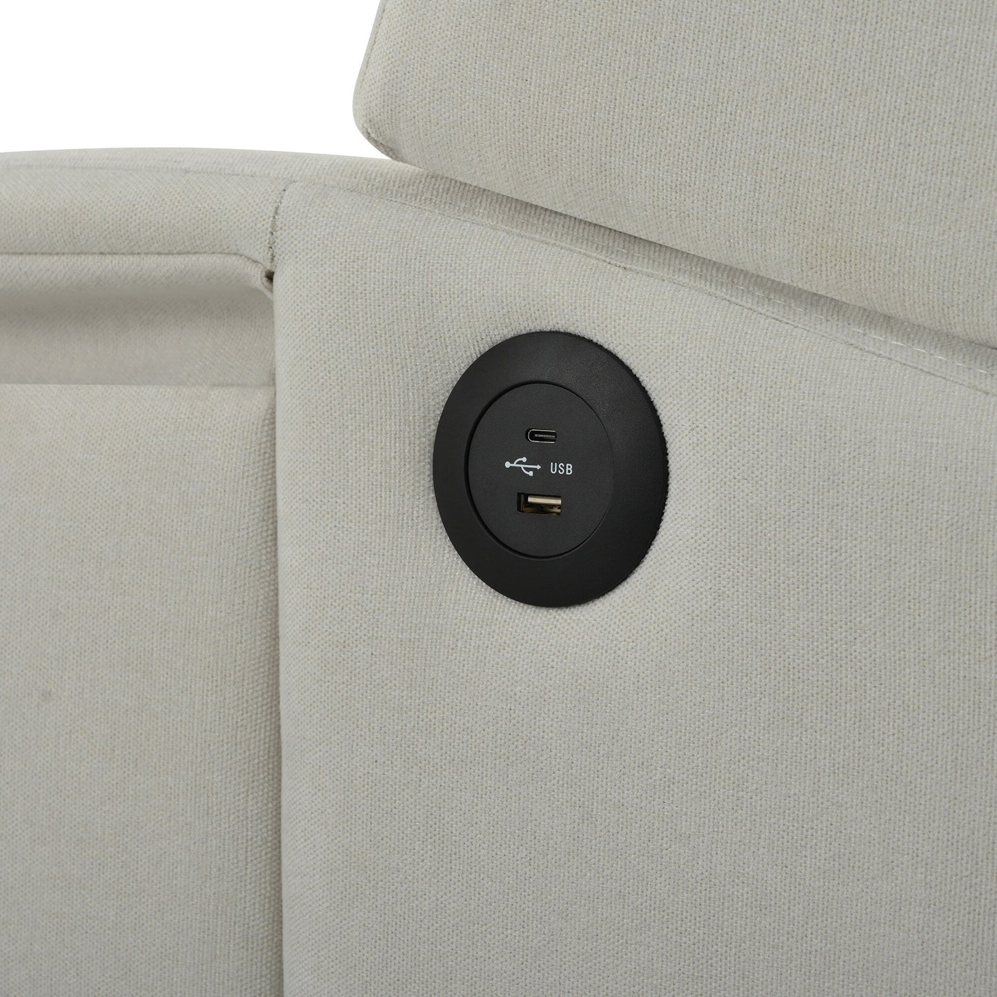 Christopher Knight Home - Poltrona reclinabile Isabella Manual WingBack con tavolo pieghevole e porte USB