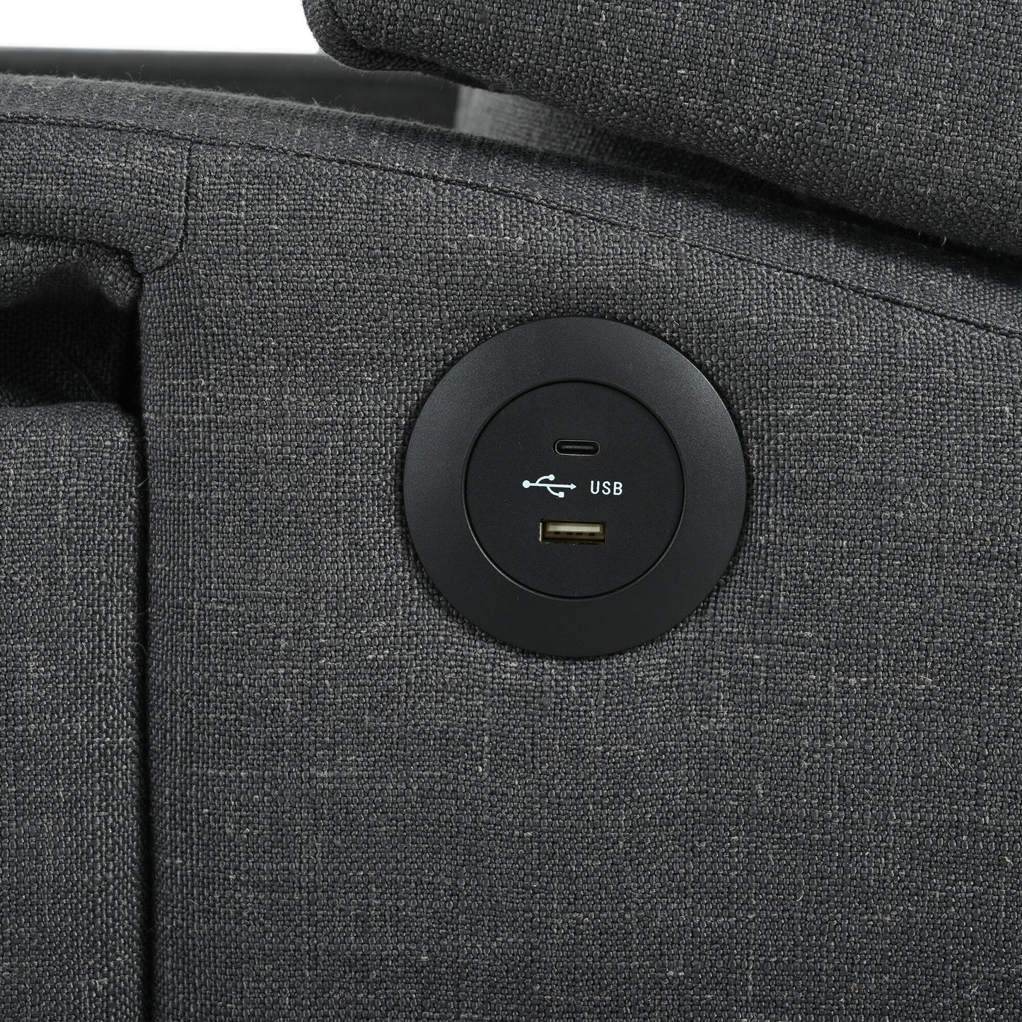 Christopher Knight Home - Poltrona reclinabile Isabella Manual WingBack con tavolo pieghevole e porte USB