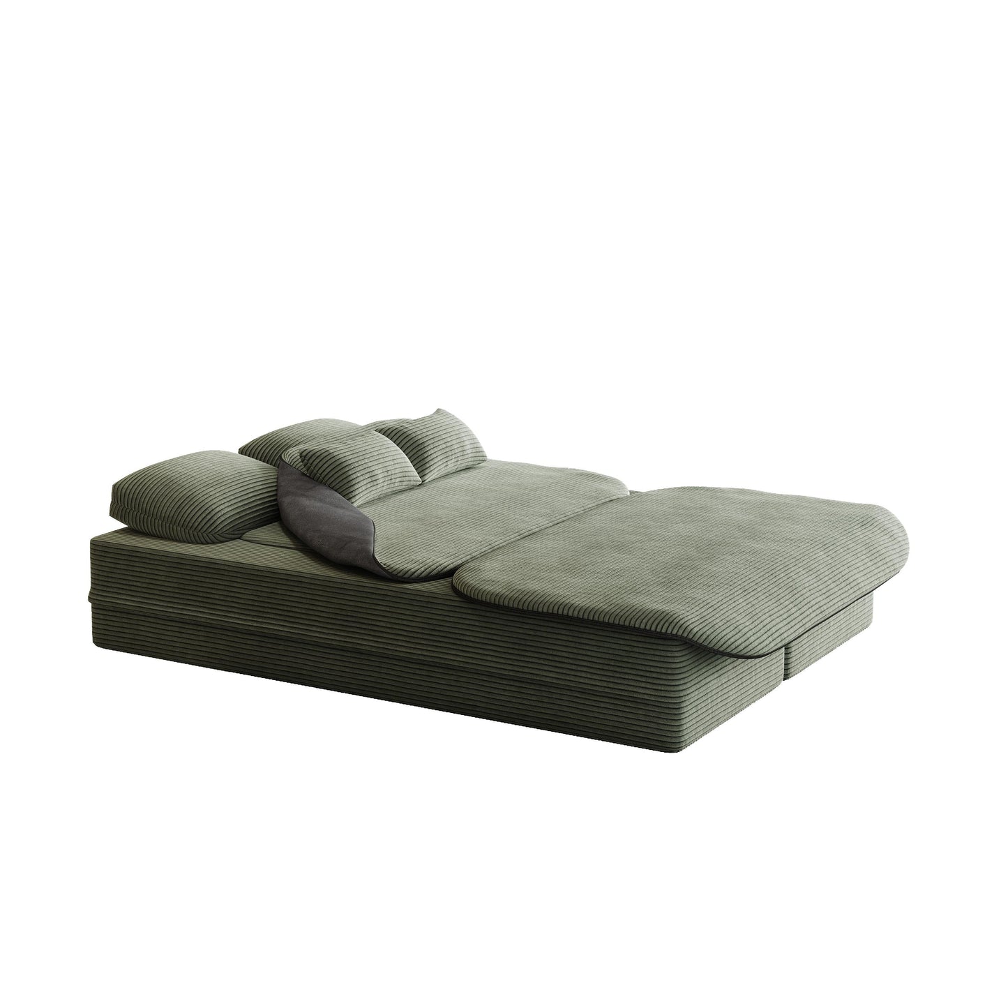GDFStudio - Divano letto pieghevole in velluto a coste Lysander con coperta multifunzionale