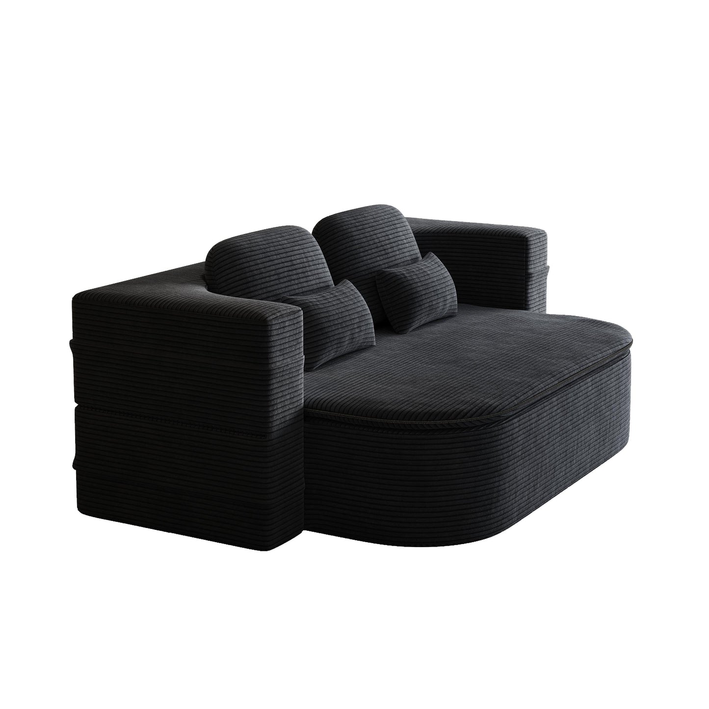 GDFStudio - Divano letto pieghevole in velluto a coste Lysander con coperta multifunzionale