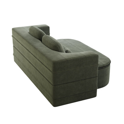 GDFStudio - Divano letto pieghevole in velluto a coste Lysander con coperta multifunzionale
