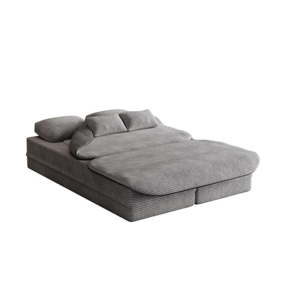 GDFStudio - Divano letto pieghevole in velluto a coste Lysander con coperta multifunzionale