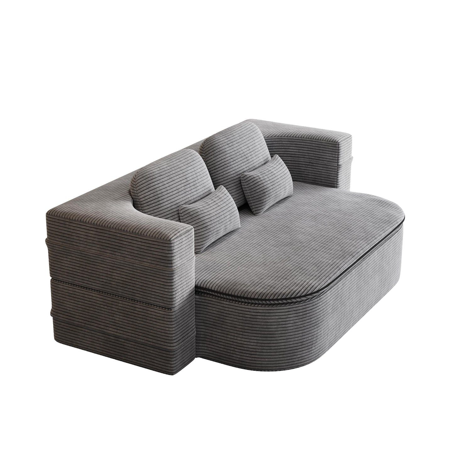 GDFStudio - Divano letto pieghevole in velluto a coste Lysander con coperta multifunzionale