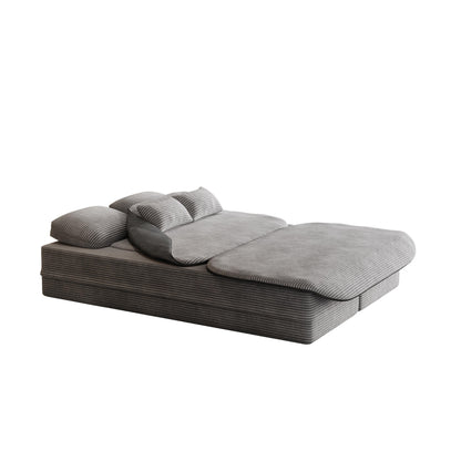 GDFStudio - Divano letto pieghevole in velluto a coste Lysander con coperta multifunzionale