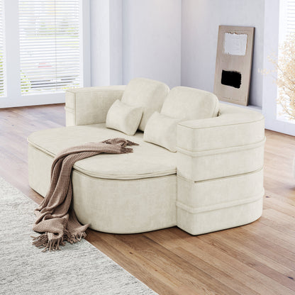 GDFStudio - Divano letto pieghevole Willoughby Chenille con coperta multifunzionale