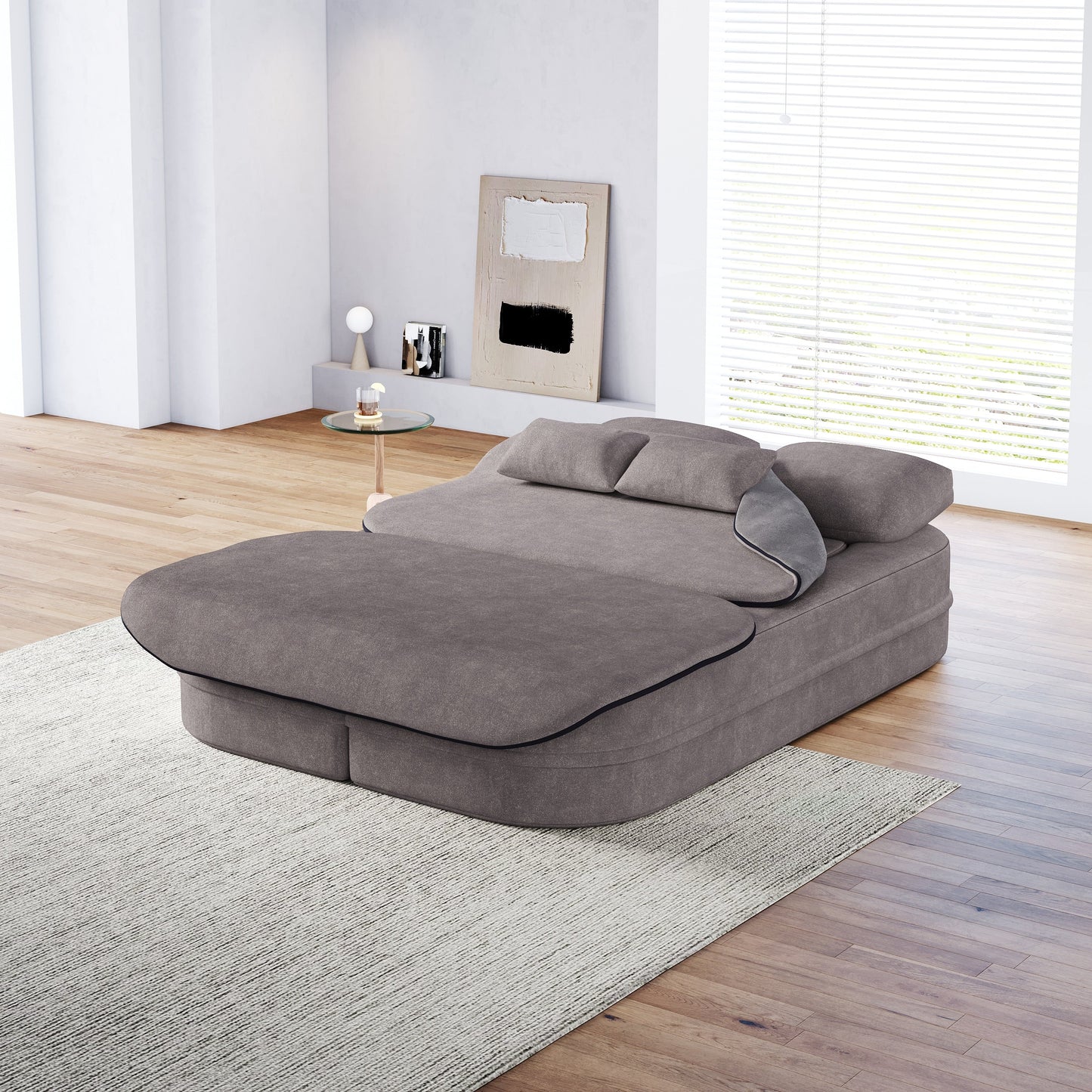 GDFStudio - Divano letto pieghevole Willoughby Chenille con coperta multifunzionale