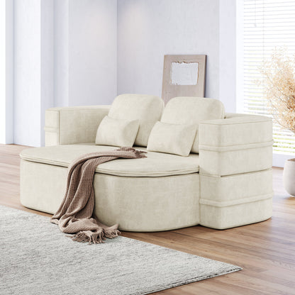 GDFStudio - Divano letto pieghevole Willoughby Chenille con coperta multifunzionale