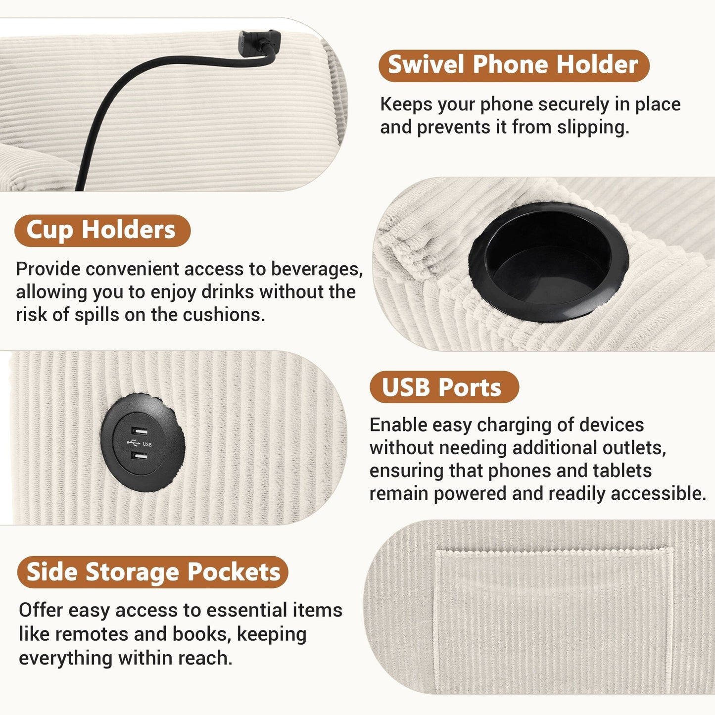 GDFStudio Emily Divano letto multifunzionale convertibile in velluto a coste per piccoli spazi