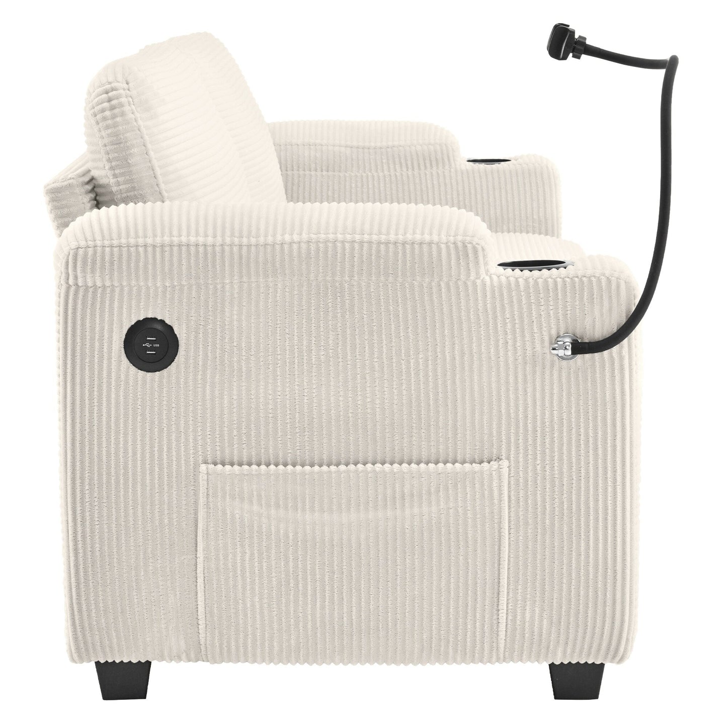 GDFStudio Emily Divano letto multifunzionale convertibile in velluto a coste per piccoli spazi