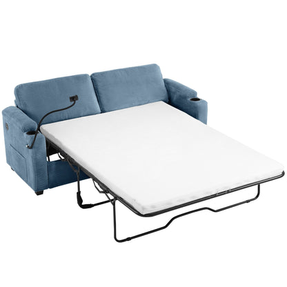 GDFStudio Emily Divano letto multifunzionale convertibile in velluto a coste per piccoli spazi