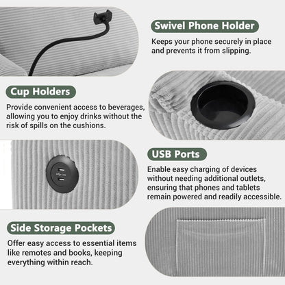 GDFStudio Emily Divano letto multifunzionale convertibile in velluto a coste per piccoli spazi