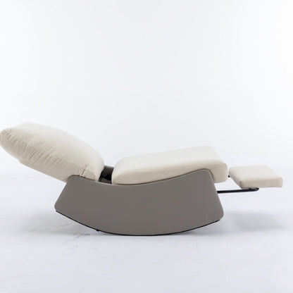 Poltrona a dondolo moderna reclinabile con poggiapiedi GDFStudio