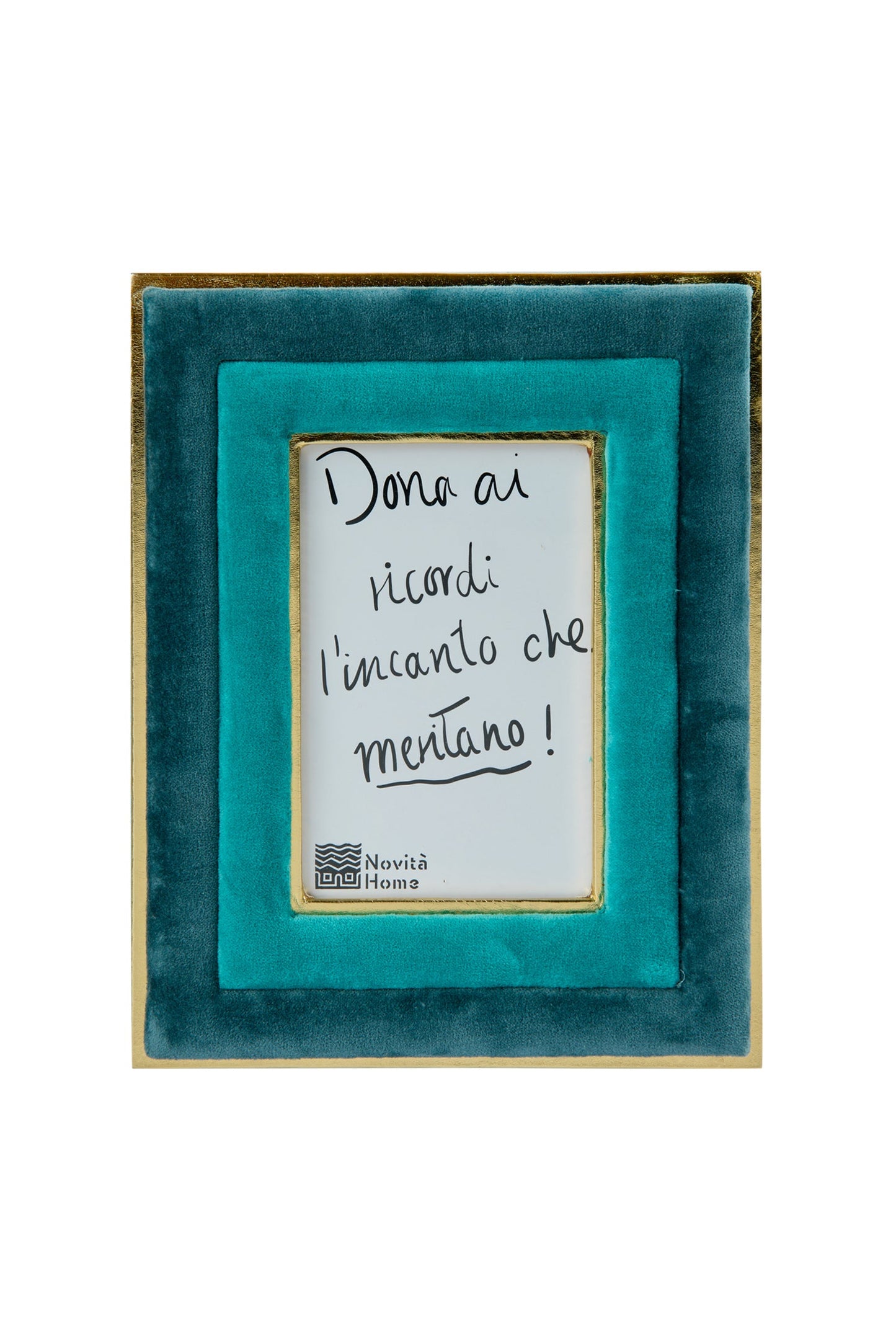 Eibsee - Porta Foto In Velluto Turchese/Blu Scuro Small