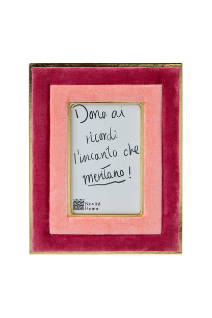 Eibsee - Porta Foto In Velluto Corallo/Rosa Scuro Piccola