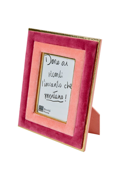 Eibsee - Porta Foto In Velluto Corallo/Rosa Scuro Piccola