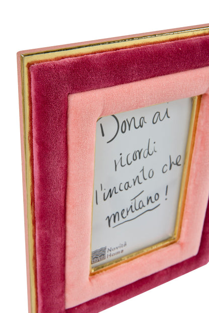 Eibsee - Porta Foto In Velluto Corallo/Rosa Scuro Piccola