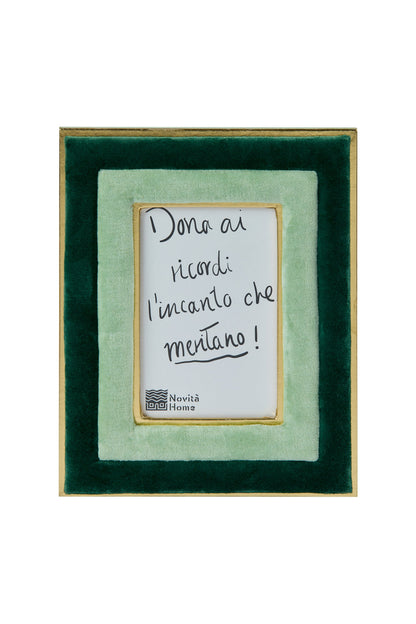 Eibsee - Porta Foto In Velluto Verde Chiaro/Verde Scuro Piccola