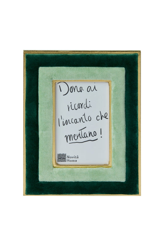 Eibsee - Porta Foto In Velluto Verde Chiaro/Verde Scuro Piccola