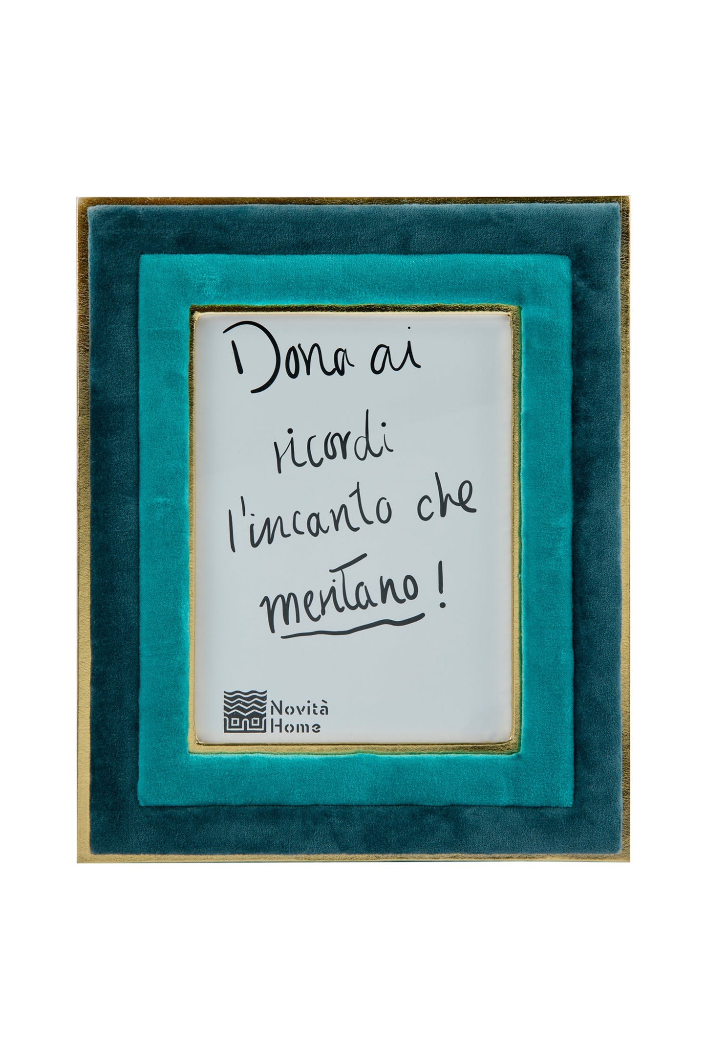 Eibsee - Porta Foto In Velluto Turchese/Blu Scuro Grande