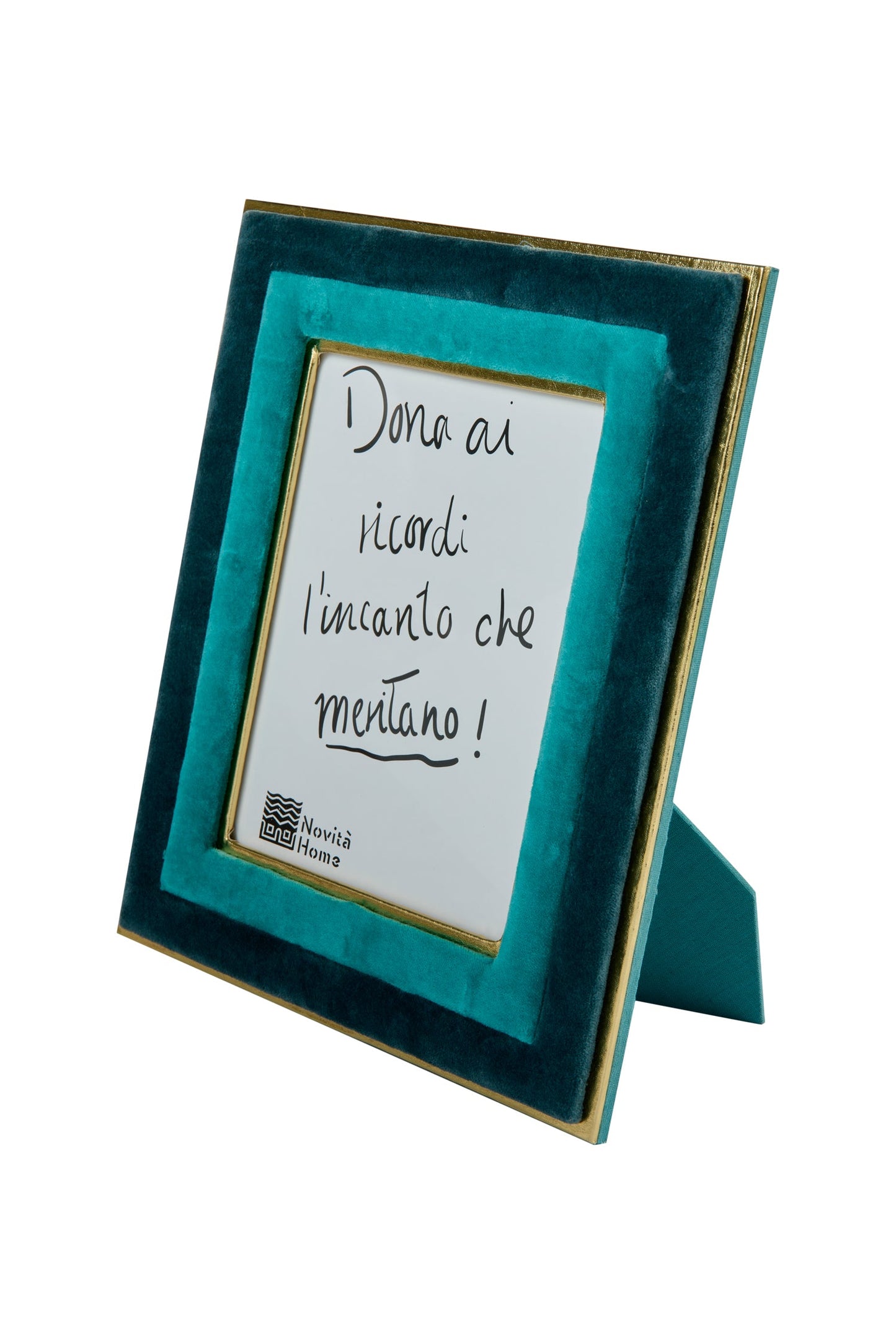 Eibsee - Porta Foto In Velluto Turchese/Blu Scuro Grande