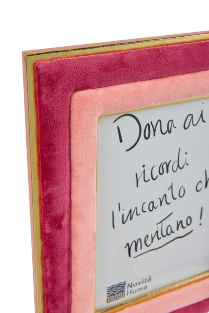 Eibsee - Porta Foto In Velluto Corallo/Rosa Scuro Grande