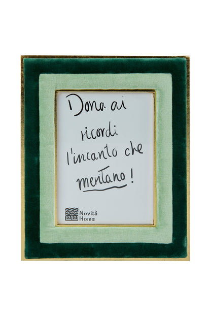 Eibsee - Porta Foto In Velluto Verde Chiaro/Verde Scuro Grande