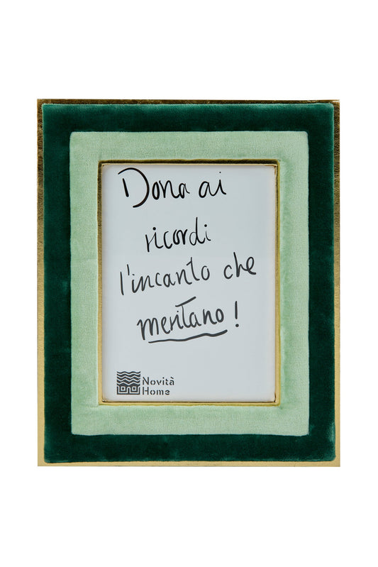 Eibsee - Porta Foto In Velluto Verde Chiaro/Verde Scuro Grande