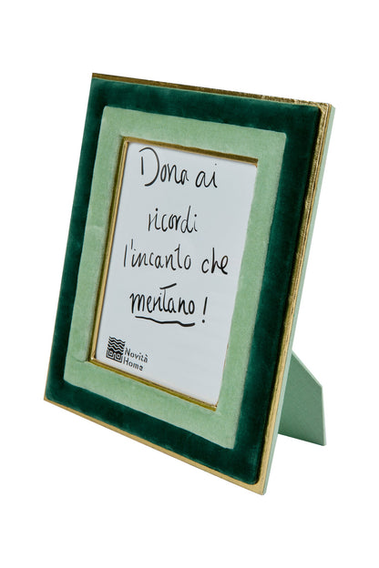 Eibsee - Porta Foto In Velluto Verde Chiaro/Verde Scuro Grande