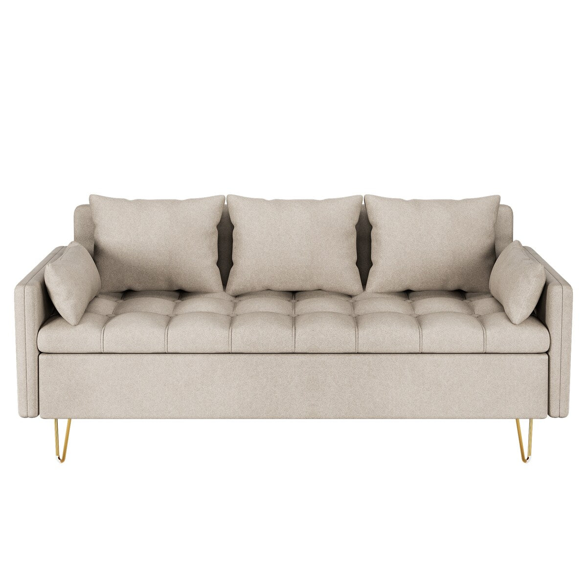 Divano in pelle GIMMYFIVE a 3 posti con cuscino, divano per soggiorno