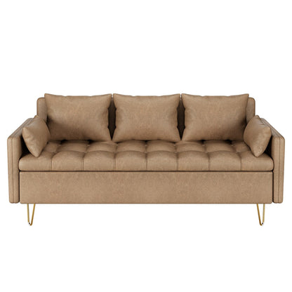 Divano in pelle GIMMYFIVE a 3 posti con cuscino, divano per soggiorno