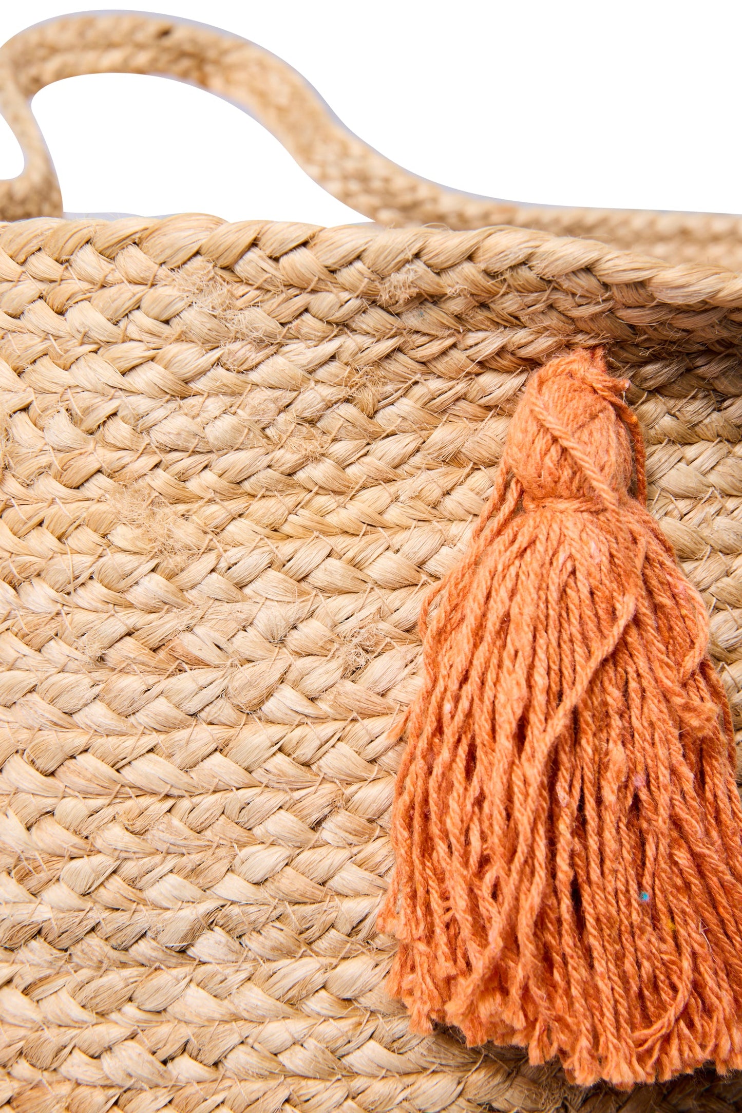 Santa Cruz - Cesta Arancione E Beige Con Manici Con Nappina