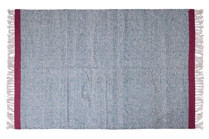 Kurumayama - Tappeto Blu 140X200 In Cotone Melange Con Bordo