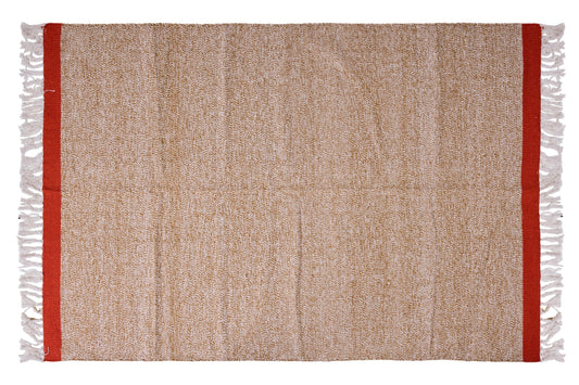 Kurumayama - Tappeto Arancio 140X200 Cotone Melange Con Bordo