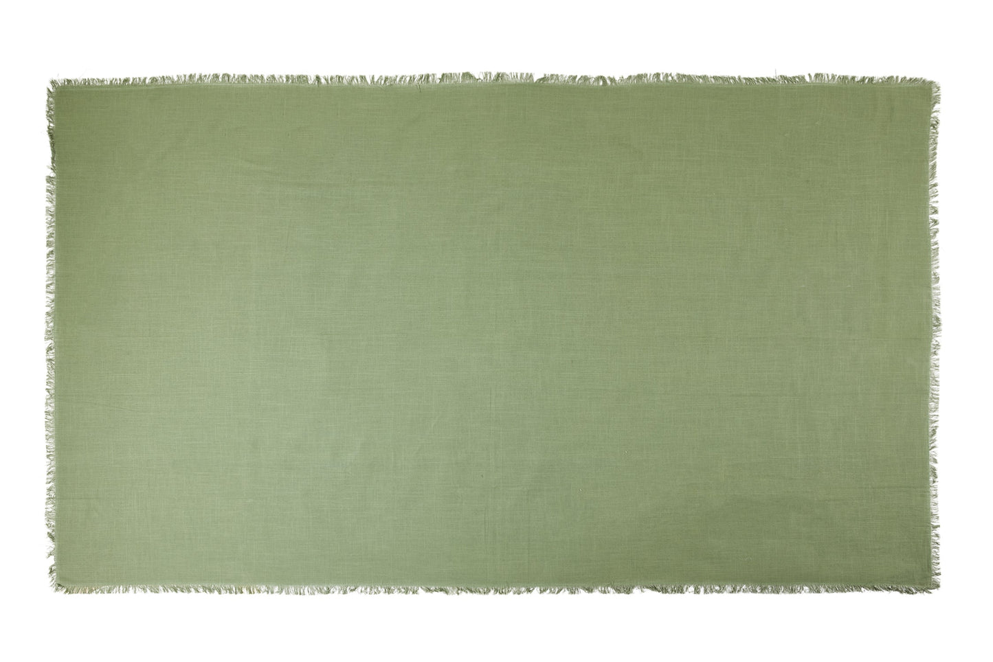 Fagnes - Tovaglia In Cotone 140X180 Stone Wash Con Frange Verde