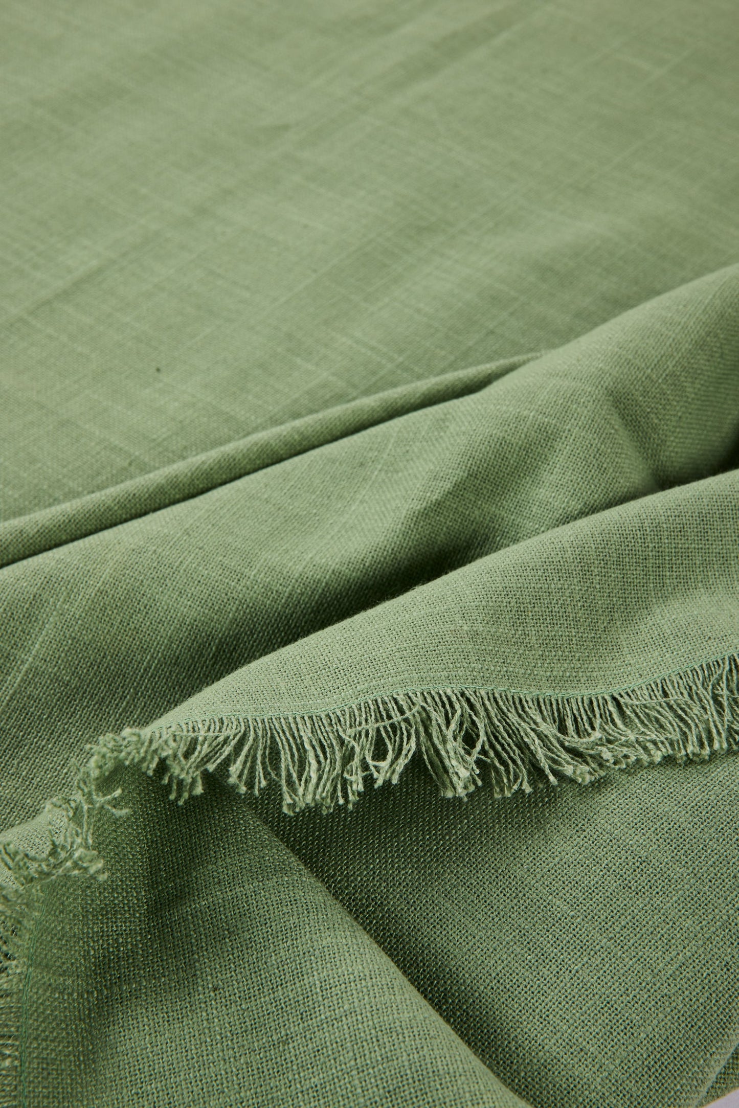 Fagnes - Tovaglia 140X240 In Cotone Con Frange Colore Verde