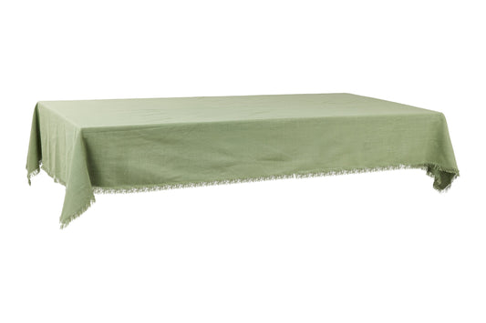 Fagnes - Tovaglia 150X300 Cotone In Cotone Verde Con Frange
