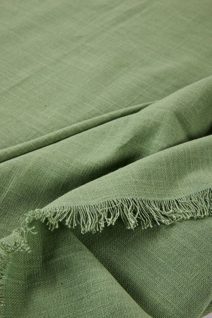 Fagnes - Tovaglia 150X300 Cotone In Cotone Verde Con Frange