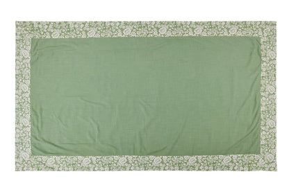 Limoges - Tovaglia Verde 140X180 Verde Con Bordatura Floreale
