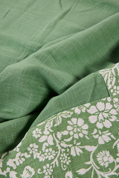 Limoges - Tovaglia Verde 140X240 Verde Con Bordatura Floreale