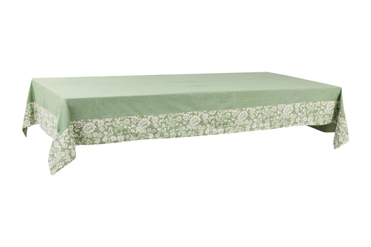 Limoges - Tovaglia Verde 150X300 Con Bordatura Florealeoth