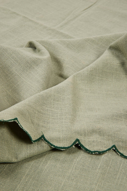 Bonneval - Tovaglia Verde 140X240 Cotone Con Bordo Smerlato