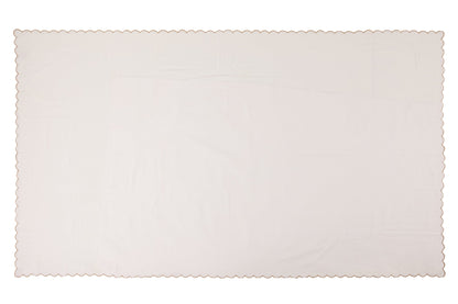 Bonneval - Tovaglia Bianca150X300 Cotone Con Bordo Smerlato